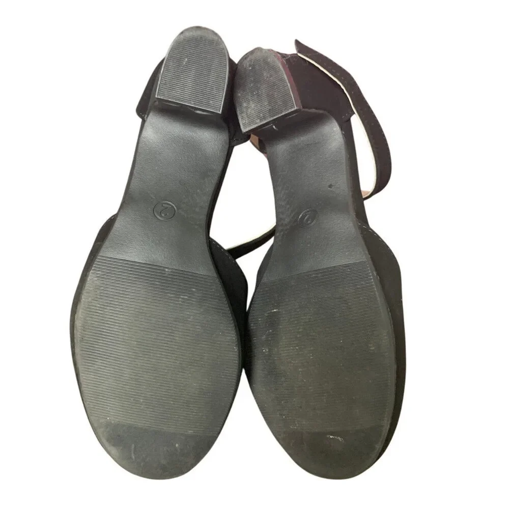 Laurmosa Big Girls Size 2 Black Faux Suede Closed Toe Ankle Strap 2